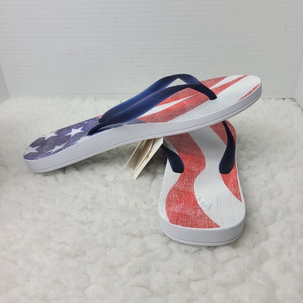Reef Escape Lux Navy Americana Womens Size 9 Thong Flip-Flop Shoes New - Picture 5 of 10